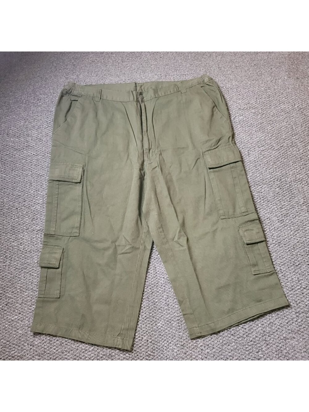 KingSize Cargo Shorts Mens 40 Big Tall Khaki Elastic LL Chino y2K Green